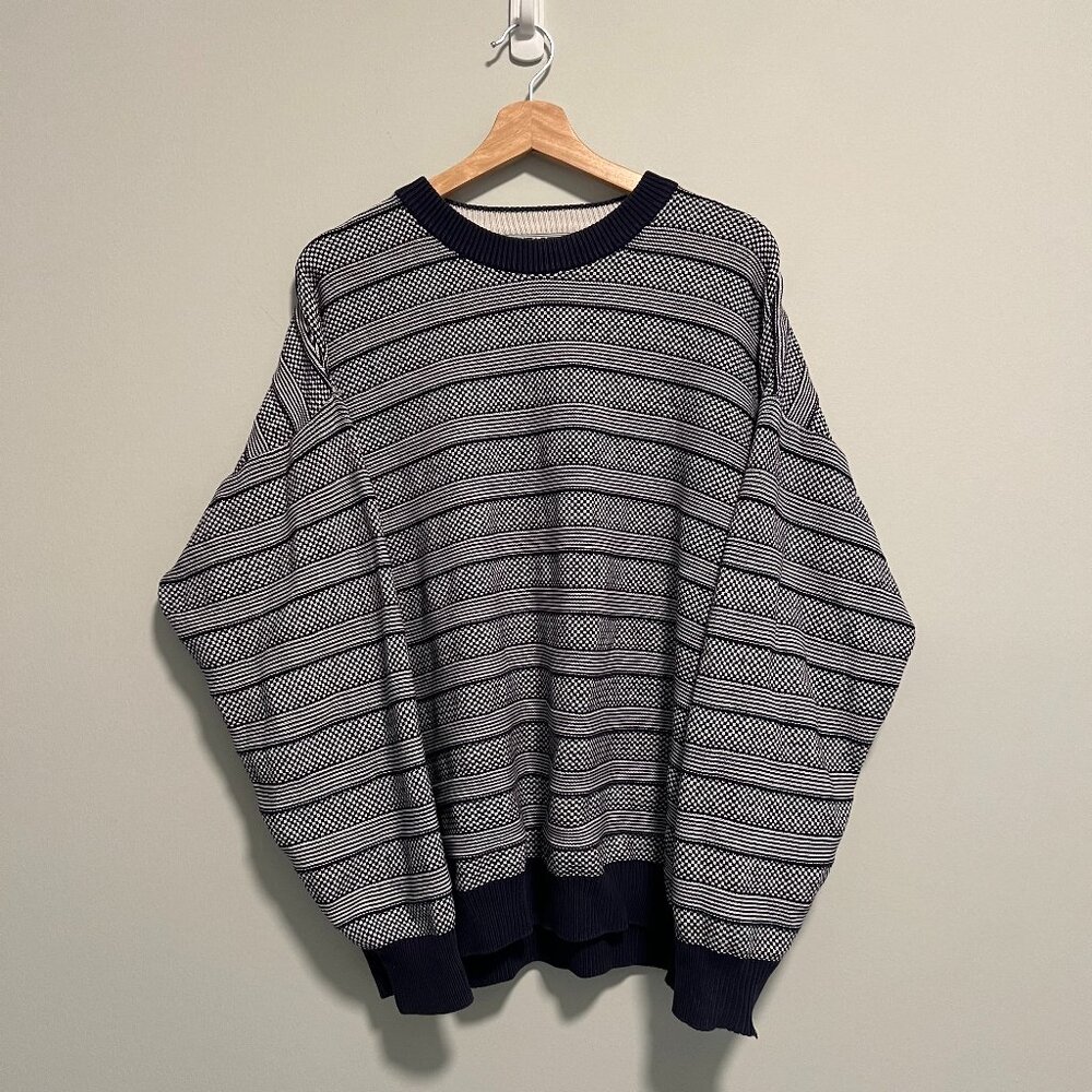 Vintage Navy Blue and White Antartex Sweater